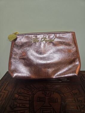 NWOT Too Faced Rose Gold Metallic Makeup Pouch